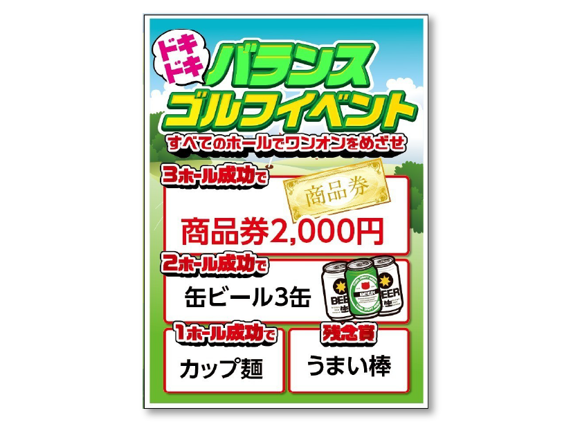 ドキドキバランスゴルフイベント　景品A1パネル